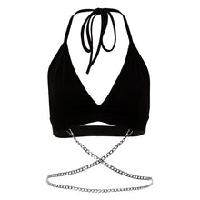 Load image into Gallery viewer, Off-shoulder Bowknot Straps Slim Hollow Mesh Navel Crop Top Suspenders Vest Fashion Women Sling T-shirt