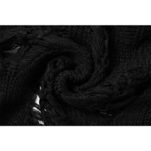 Load image into Gallery viewer, Round Neck Long Sleeve Black Loose Thin Tops Women's Short Hollow Knitted Versatile Sweater