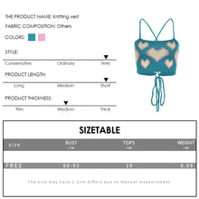 Load image into Gallery viewer, Summer Off-shoulder Slim Fit Knitted Crop Tops Vest Heart Print Fashion Women's Strap Halterneck Backless Knitted Sweater