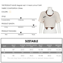 Load image into Gallery viewer, Contrast Color Sexy Halterneck Irregular Vest + V-neck Hollow T-shirt Two Piece Summer Women Off Shoulder Navel T-shirt Suit