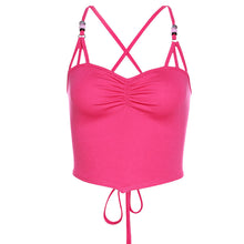 Load image into Gallery viewer, Solid Color Sexy Navel Crop Tops Strapless Vest Women Slim Fit Navel Open Back Camisole Short T-shirt
