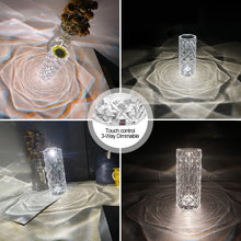 Load image into Gallery viewer, Acrylic Diamond Rose Table Lamp USB Chargeable Touch Sensor Night Light Home Decor LED Light with Control Bedroom Decoration Lamp Gift