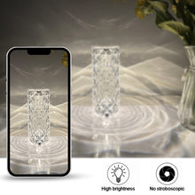 Load image into Gallery viewer, Acrylic Diamond Rose Table Lamp USB Chargeable Touch Sensor Night Light Home Decor LED Light with Control Bedroom Decoration Lamp Gift