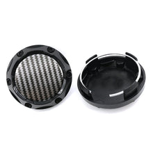 Load image into Gallery viewer, 4Pcs 60mm Car Wheel Center Hub Rim Caps Carbon Fiber Glue Resin Logo Sticker Hubcap Styling Accessories