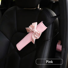 Load image into Gallery viewer, Car Styling Pink Princess Bow Tie Car Seat Belt Cover Shoulder Strap Soft Plush Protector Shoulder Pad Protector Car Decor