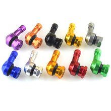Load image into Gallery viewer, CNC Aluminum Alloy Motorcycle Rim Elbow 90 Degree Angle Valve Motorbike Wheel Tire Tubeless Valve Stems For Rim Wheel Parts