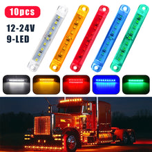 Load image into Gallery viewer, 10Pcs 12v 24v 9SMD LED Side Marker Brake Indicator Lamp Warning Tail Light Clearance Trailer Car Bus UTE Truck Lorry Caravan