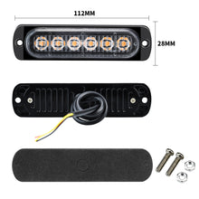 Load image into Gallery viewer, 12V 24V Ultra Thin 6SMD LED Strobe Warning Light Emergency Light Grill Breakdown Auto Flashing For SUV Truck Motorcycle Lightbar