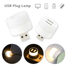 Load image into Gallery viewer, 2 IN 1 USB Plug Lamp Small Night Light Computer Mobile Power Charging Mini Book Lamps LED Eye Protection Square Reading Light