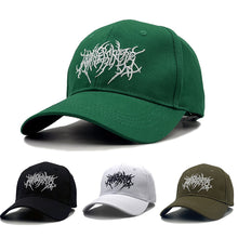Load image into Gallery viewer, Adjstable Embroidery Gothic Street Punk Frauen Baseball Cap Men Cotton Pure Black Sports Caps Women Hip Hop Dad Hat
