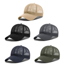 Load image into Gallery viewer, Adjustable Summer New Hollow Out Breathable Caps Monochrome Sun Visor Man Big Brim Baseball Cap