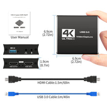 Load image into Gallery viewer, HDMI Video Capture Card for Live Streaming 1080P 4K USB3.0 Video Recorders Switch Game for PS4 Camera Xbox Recording Box