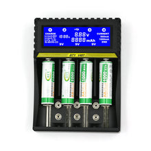 Load image into Gallery viewer, BTY-V407 Battery Charger Li-ion Li-fe Ni-MH Ni-CD Smart Fast Charger for 18650 26650 6F22 9V AA AAA 16340 14500 Battery Charger