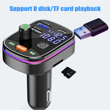 Load image into Gallery viewer, Bluetooth 5.0 Wireless FM Transmitter Dual Display PD 20W Fast Charging Dual USB Charger Handsfree Car Kit FM Modulator