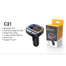 Load image into Gallery viewer, Car Bluetooth 5.0 FM Transmitter 3.1A Fast Charger Car Mp3 Player Music Handsfree Modulator With TF U Auto Accessorie