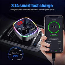 Load image into Gallery viewer, Ambient Light Bluetooth 5.0 FM Transmitter Car Kit MP3 Modulator Player Handsfree Audio Receiver 3.1A Dual USB Fast Car Charger