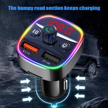 Load image into Gallery viewer, Ambient Light Bluetooth 5.0 FM Transmitter Car Kit MP3 Modulator Player Handsfree Audio Receiver 3.1A Dual USB Fast Car Charger