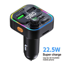 Load image into Gallery viewer, FM Transmitter Bluetooth 5.0 Car Handsfree Audio Mp3 Player Adapter USB 22.5W Quick Charging Type-C Fast Charger FM Modulator