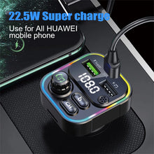 Load image into Gallery viewer, FM Transmitter Bluetooth 5.0 Car Handsfree Audio Mp3 Player Adapter USB 22.5W Quick Charging Type-C Fast Charger FM Modulator