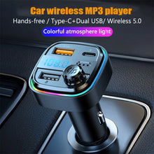 Load image into Gallery viewer, FM Transmitter C26 U Disk Car MP3 Player USB C 3.1A Fast Charging Car Charger Wireless Handsfree Bluetooth 5.0 Car Kit