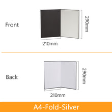 Load image into Gallery viewer, A3/A4 Fold Photography Reflection Card Portable Light Guide Plate Photography White Black Silver Golden Reflector Board Prop 2 Side Shooting Shading Plate For Photo Studio