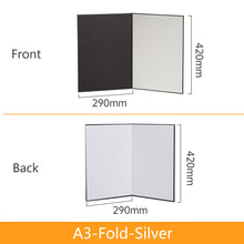 Load image into Gallery viewer, A3/A4 Fold Photography Reflection Card Portable Light Guide Plate Photography White Black Silver Golden Reflector Board Prop 2 Side Shooting Shading Plate For Photo Studio