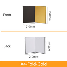 Load image into Gallery viewer, A3/A4 Fold Photography Reflection Card Portable Light Guide Plate Photography White Black Silver Golden Reflector Board Prop 2 Side Shooting Shading Plate For Photo Studio