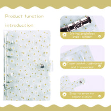 Load image into Gallery viewer, A6 Binder Budget PVC Planner Pockets Expense Budget Sheets Notebook Cash Envelope Organizer System with Clear Zipper Pocket