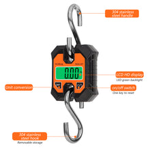 Load image into Gallery viewer, 100KG 50g Digital Fishing Scale Large Screen Portable Hunting Weighing Scale Industrial Digital Scale with Backlight Hook