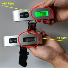 Load image into Gallery viewer, 50kg Digital Luggage Scale Travel Portable Suitcase Hanging Scales Digital Scale with Backlight Electronic Fishing Weights Pocket Scale