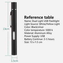 Load image into Gallery viewer, USB Rechargeable Medical Handy Pen Light Mini Nursing Flashlight LED Torch Lamp With Stainless Steel Clip Pocket Led Flashlight