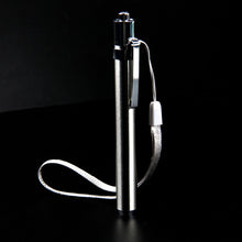 Load image into Gallery viewer, 365/395nm Stainless Steel Mini Pocket Lamp Led 365/395 UV Flashlight Torch Ultra Violet Light AAA Battery for Marker Checker Detection