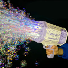 Load image into Gallery viewer, Bubbles Gun 69 Holes Bubbles Rocket Machine Gun-Shape Soap Launcher with Light Automatic Soap Blower Toys for Kids Children Gift
