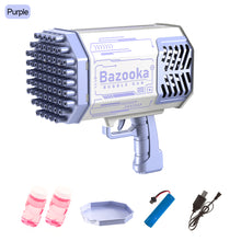 Load image into Gallery viewer, Bubbles Gun 69 Holes Bubbles Rocket Machine Gun-Shape Soap Launcher with Light Automatic Soap Blower Toys for Kids Children Gift