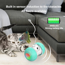 Load image into Gallery viewer, Automatic Cat Teaser Interactive Toy Smart Food Leakage Tumbler Food Slow Feeding Pet Feeder USB Rechargeable Self Rotating Pet Toy Cat Kitten Toy Ball