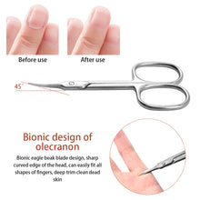 Load image into Gallery viewer, Dead Skin Cuticle Scissors Nail Manicure Scissors Cuticle Clippers Trimmer Dead Skin Remover Stainless Steel Cutters Tools