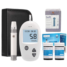 Load image into Gallery viewer, Blood Sugar Test Kit Diabetes Blood Glucose Meter Monitor Kit with 50 Test Strips and 50 Lancets Sugar Machine Blood Glucose Meter