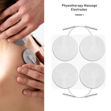 Load image into Gallery viewer, 10Pcs Round Non-woven Fabric Reusable Self Adhesive Electrode Pads Conductive Gel Pad Body Physiotherapy Massage Electrodes