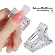 Load image into Gallery viewer, 5pcs Transparent Nail Art Clips Fixed Extension Fingernail Building Tips Plastic Clamps Manicure Tools Artt Nail Crystal Clip