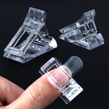 Load image into Gallery viewer, 5pcs Transparent Nail Art Clips Fixed Extension Fingernail Building Tips Plastic Clamps Manicure Tools Artt Nail Crystal Clip