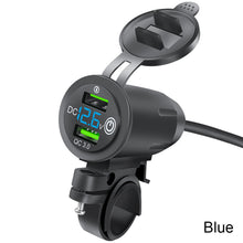 Load image into Gallery viewer, Motorcycle Dual QC 3.0 USB Charger Waterproof Fast Power Adapter Charge Voltmeter with Switch Motorcross
