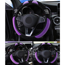 Load image into Gallery viewer, 37-38cm Car Steering Wheel Cover Plush Little Monster Elastic Warm Anti-slip Steering Wheel Cover Accessories for Women
