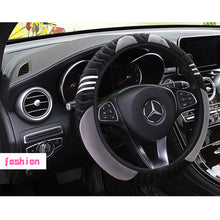 Load image into Gallery viewer, 37-38cm Car Steering Wheel Cover Plush Little Monster Elastic Warm Anti-slip Steering Wheel Cover Accessories for Women
