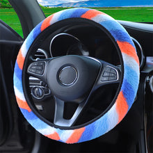 Load image into Gallery viewer, Universal 37-38cm Colorful Plush Elastic Car Steering Wheel Cover Winter Warmer Steering Wheel Cover Accessories