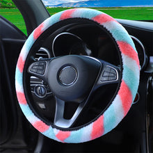 Load image into Gallery viewer, Universal 37-38cm Colorful Plush Elastic Car Steering Wheel Cover Winter Warmer Steering Wheel Cover Accessories