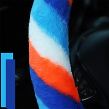Load image into Gallery viewer, Universal 37-38cm Colorful Plush Elastic Car Steering Wheel Cover Winter Warmer Steering Wheel Cover Accessories