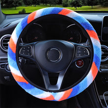 Load image into Gallery viewer, Universal 37-38cm Colorful Plush Elastic Car Steering Wheel Cover Winter Warmer Steering Wheel Cover Accessories