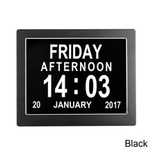 Load image into Gallery viewer, 8 Inch Digital Electronic Clock DDC-8002J Photo Frame Intelligent Electronic Alarm Clock Calendar Elderly Medicine Reminder Automatically Adjust Brightness