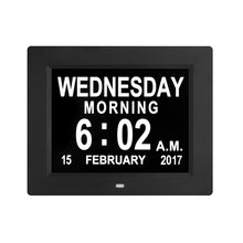 Load image into Gallery viewer, 8 Inch Digital Electronic Clock DDC-8010 Photo Frame Intelligent Electronic Alarm Clock Calendar Elderly Medicine Reminder Automatically Adjust Brightness