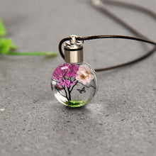 Load image into Gallery viewer, Car Interior Rear Mirror Pendant Luminous Dried Flower Butterfly Glass Ball Car Craft Decoration Pendant Car Decor Accessories